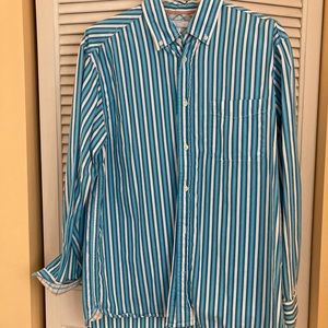 Old Navy Blue and White Striped Men’s Shirt